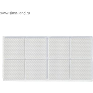 Накладка мебельная квадратная TUNDRA, размер 38 х 38 мм, 8 шт, полимерная, цвет белый