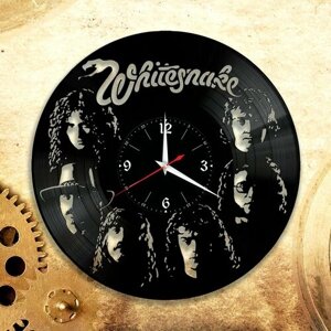 Настенные часы из виниловой пластинки с изображением группы Whitesnake