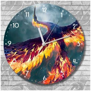Настенные часы УФ фэнтези птицы феникс - 3170
