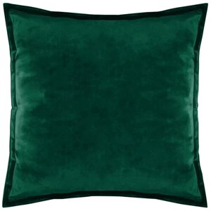 Наволочка - чехол для декоративной подушки на молнии Бархат Изумруд, 45 х 45 см, темно-зеленый