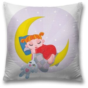 Наволочка декоративная на молнии, чехол на подушку JoyArty "Сон на луне" 45х45 см