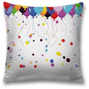 Наволочка декоративная на молнии, чехол на подушку JoyArty "Воздушные шарики" 45х45 см