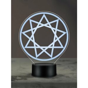 Ночник Эннеаграмма, ночная лампа, 3Д светильник, геометрический дизайн