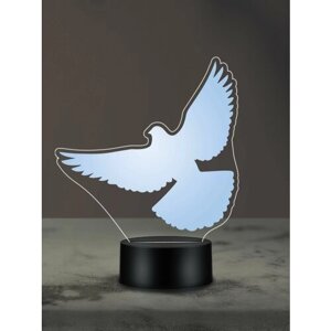 Ночник Птица Мира, ночная лампа, 3Д светильник, голубь