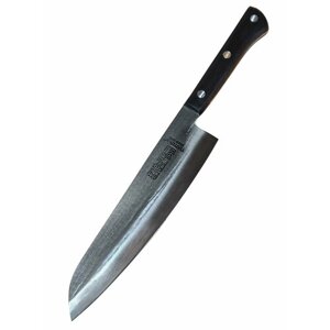 Нож кухонный японский шеф Сантоку, 23 см — универсальный поварской Santoku. Кованый клинок/дерево