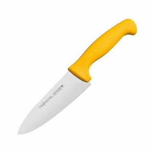 Нож поварской "Проотель", сталь нерж, пластик, длина 290/150, ширина 45мм, желт, металлич.