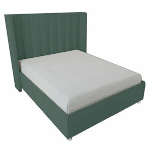 Односпальная кровать Женева 80x200 основание металлическое с ламелями велюр зеленый без ножек