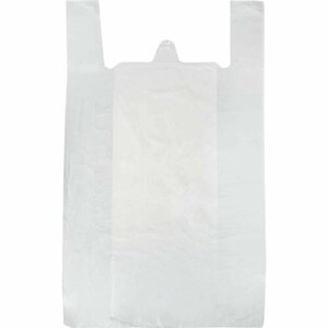 Пакет-майка ПНД 15 мкм белый (42+2075 см, 100 штук в упаковке)