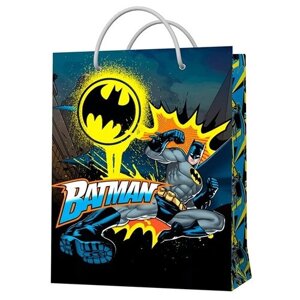 Пакет подарочный Batman, большой, 33.5 40.6 15.5 см, цвет сине-чёрный