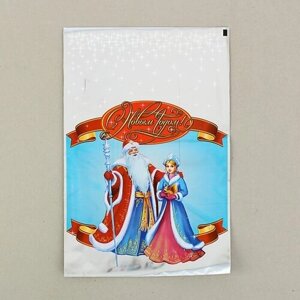 Пакет подарочный "Снегурочка" 25 х 40 см, цветной металлизированный рисунок (100 шт.)