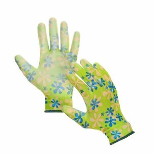 Перчатки хозяйственные Greengo - нейлоновые, с нитриловым полуобливом, размер 10, 1 пара