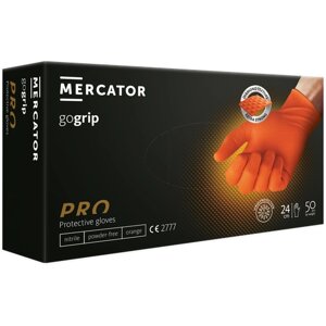 Перчатки особо прочные нитриловые размер XL, Меркатор/Mercator GoGrip, защитные оранжевые, 25 пар