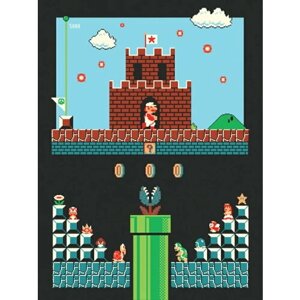 Плакат, постер на бумаге Mario/Марио/игровые/игра/компьютерные герои персонажи. Размер 42 на 60 см