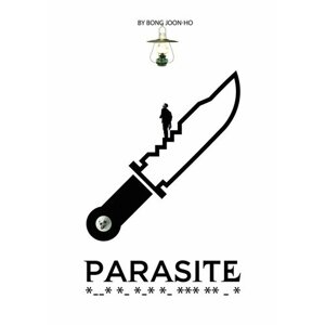 Плакат, постер на бумаге Паразиты (Parasite), Пон Джун-хо. Размер 21 х 30 см