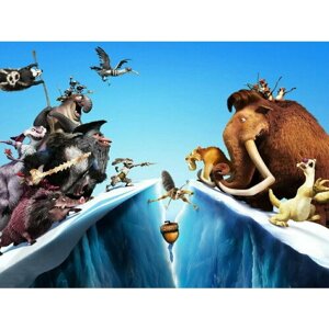 Плакат, постер на холсте Ice Age/Ледниковый период/комиксы/мультфильмы. Размер 21 х 30 см