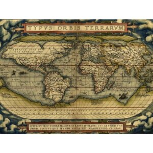 Плакат, постер на холсте Old map world/Винтажная карта мира/искусство/арт/абстракция/творчество. Размер 60 х 84 см