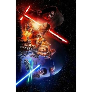 Плакат, постер на холсте Звездные войны: Пробуждение силы (Star Wars Episode VII-The Force Awakens), Джей Джей Абрамс. Размер 60 х 84 см