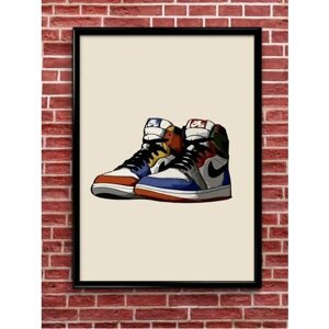 Плакат, Постер Nike Air Jordan 1, 30*40 см (фотопанно,