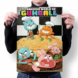 Плакат Удивительный мир Гамбола, The Amazing World of Gumball №13, А2
