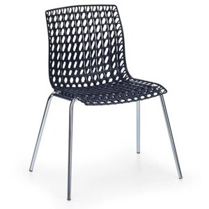 Пластиковый стул HALMAR K160, черный, ножки хром
