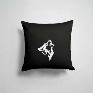 Подушка декоративная 45х45см / Звери / Волки / Animal Wolf Black