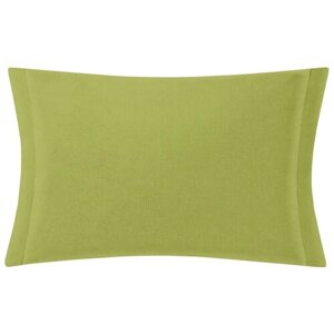 Подушка декоративная со съемным чехлом - наволочкой на молнии T&I Велюр - канвас салатовый, светло-зеленый, 30х50 см.