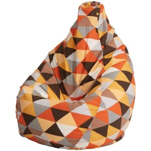 Пуффбери кресло-мешок Груша XL ромб оранжевый жаккард 220 л