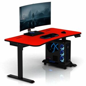 Регулируемый по высоте компьютерный стол с электроприводом DX ELECTRIC ARENA красный