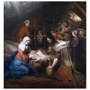 Репродукция на холсте Поклонение пастухов (The Adoration of the Shepherds)1 Фабрициус Барент 40см. x 42см.
