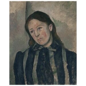 Репродукция на холсте Портрет Мадам Сезанн (1890-1892) Сезан Поль 30см. x 37см.
