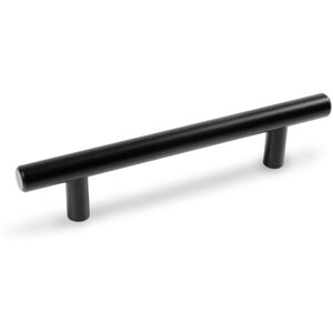 Ручка мебельная рейлинг, расстояние между отверстий 96мм, цвет: Матовый чёрный, D12