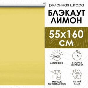 Рулонные шторы Blackout silverback, лимон, 55х160 см