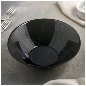 Салатник «Линеа Блэк», 450 мл, d=16,2 см, упрочнённый, цвет чёрный