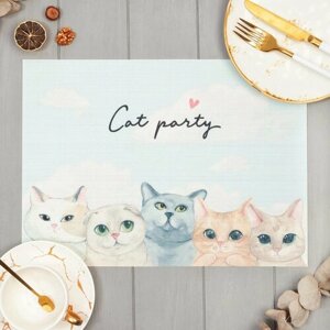 Салфетка на стол "Cat party" ПВХ 40*29см