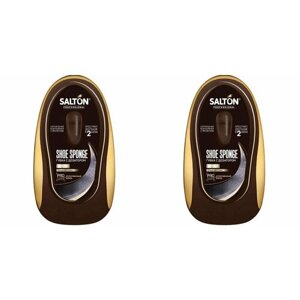 Salton Professional Губка для обуви из гладкой кожи с дозатором, черный, 2 шт.