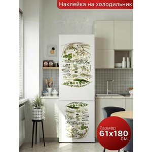 Самоклеящаяся пленка на холодильник 61х180 см. Интерьерная наклейка для кухни. Декоративная наклейка для мебели.