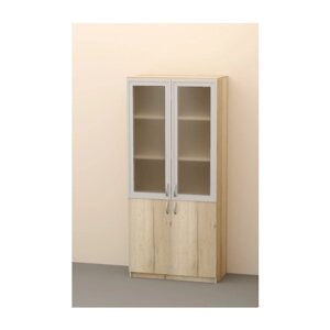Шкаф для документов - закрытый (верхние фасады алюминий со стеклянной вставкой) ШДЗ20.09
