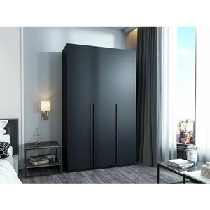 Шкаф распашной для одежды со штангой "Лорена 4" 120х200х52, черный