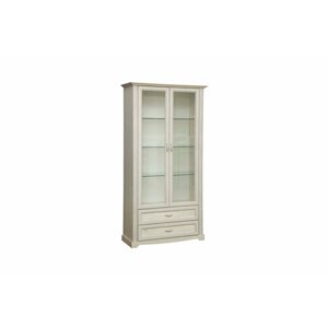 Шкаф-витрина комбинированный Олимп Сохо 32.05 бетон пайн белый 109.2x42.4x212 см