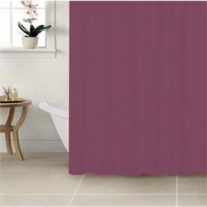 Штора для ванной комнаты 180 х 180 тканевая фиолетовая