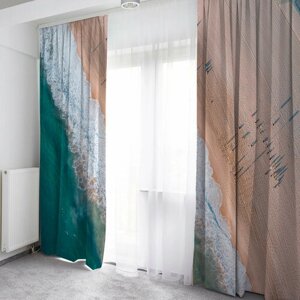 Шторы (фотошторы) из габардина, "Море", 290х230 см, Good Room