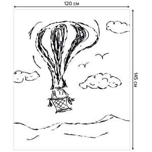 Скатерть прямоугольная JoyArty "Графический воздушный шар" из сатена, 120x145 см