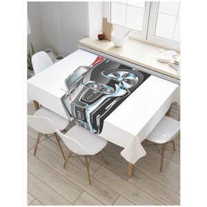 Скатерть прямоугольная JoyArty на кухонный стол "Автомобильная фантазия" из оксфорда, 180x145 см
