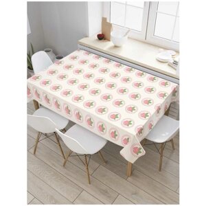 Скатерть прямоугольная JoyArty на кухонный стол "Бутоны роз" из оксфорда, 180x145 см