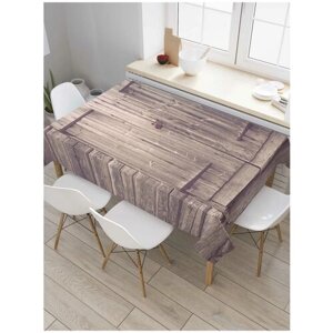 Скатерть прямоугольная JoyArty на кухонный стол "Деревянные ставни" из оксфорда, 180x145 см