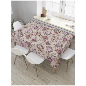 Скатерть прямоугольная JoyArty на кухонный стол "Фантазия с цветами" из оксфорда, 120x145 см