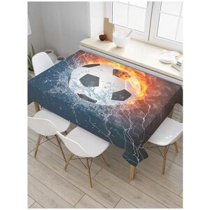 Скатерть прямоугольная JoyArty на кухонный стол "Футбольная стихия" из оксфорда, 180x145 см