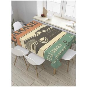 Скатерть прямоугольная JoyArty на кухонный стол "Гараж с сервисом" из оксфорда, 180x145 см