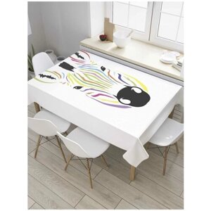 Скатерть прямоугольная JoyArty на кухонный стол "Краски зебры" из оксфорда, 180x145 см