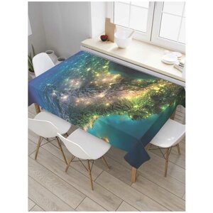 Скатерть прямоугольная JoyArty на кухонный стол "Мексика из космоса" из оксфорда, 120x145 см